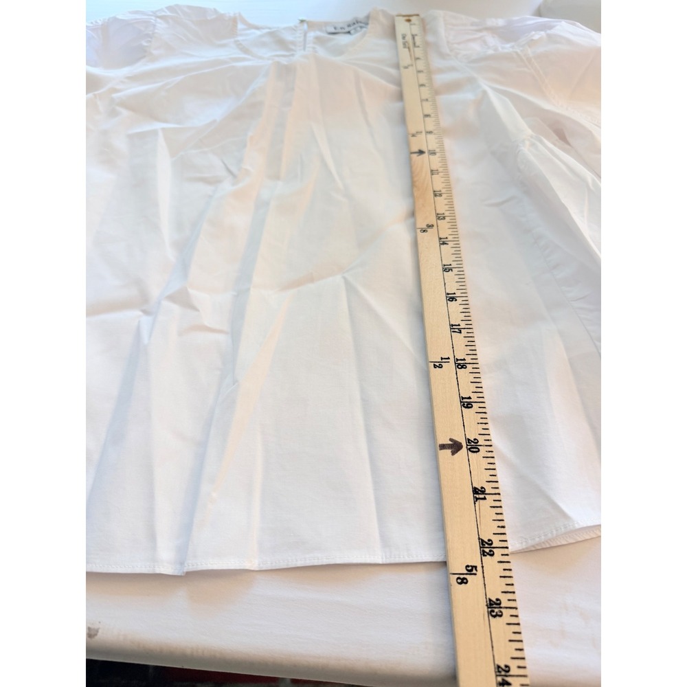 EN SAISON White Puff Sleeve Boho Peasant Cottagecore Romantic Blouse Sz SMALL - Picture 5 of 7